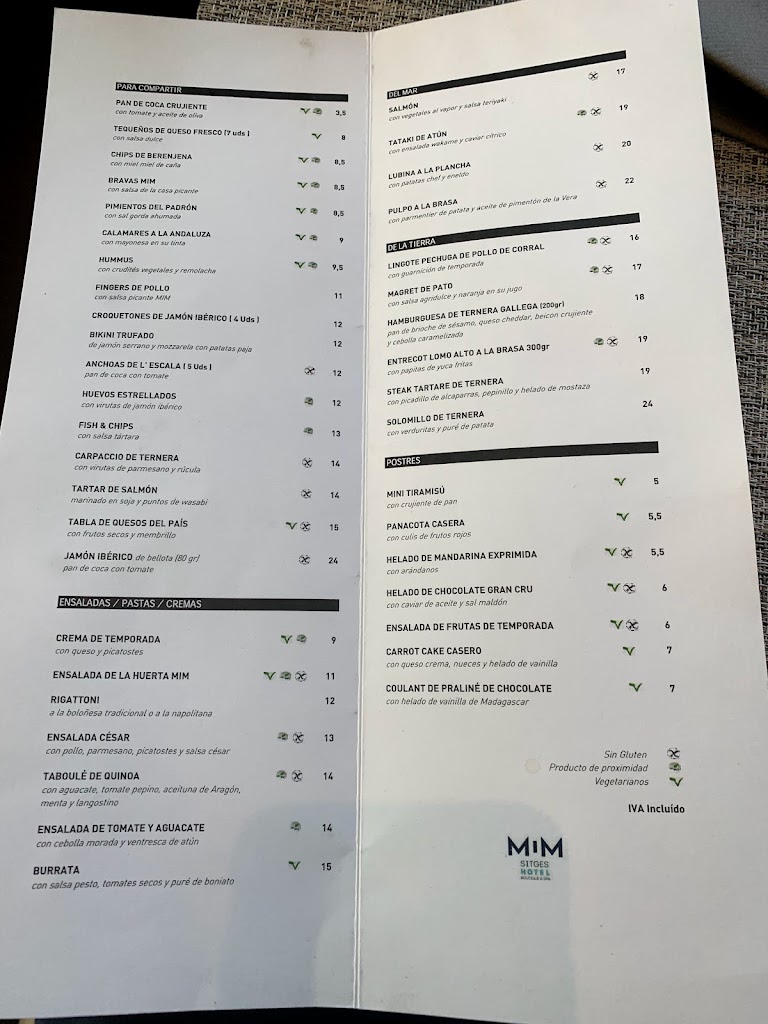 Restaurant Sky Bar - LAND — Carta