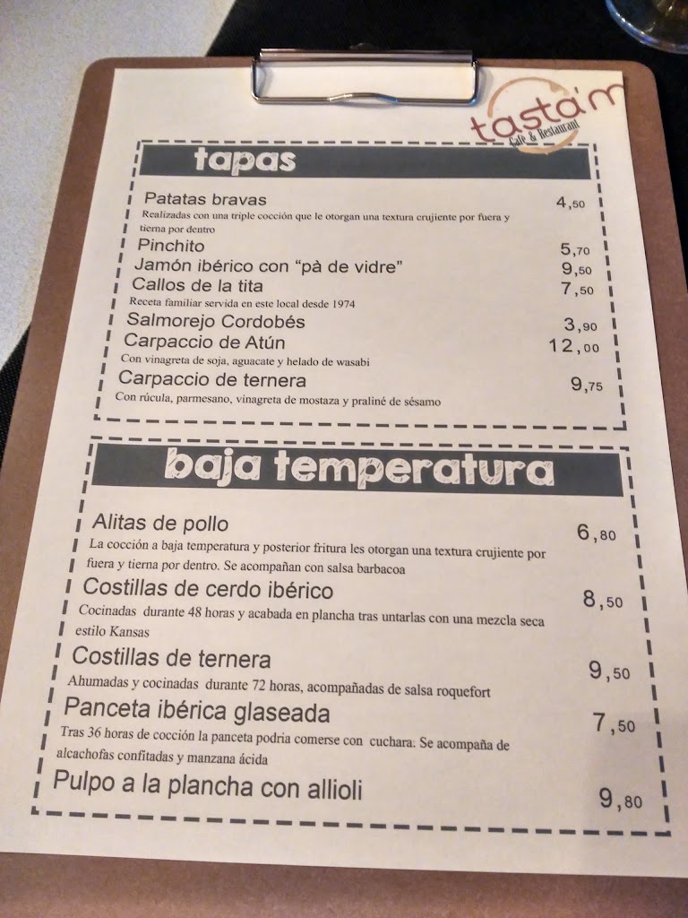 Tasta'm — Carta