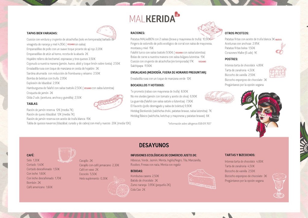 MalKerida Bar — Carta