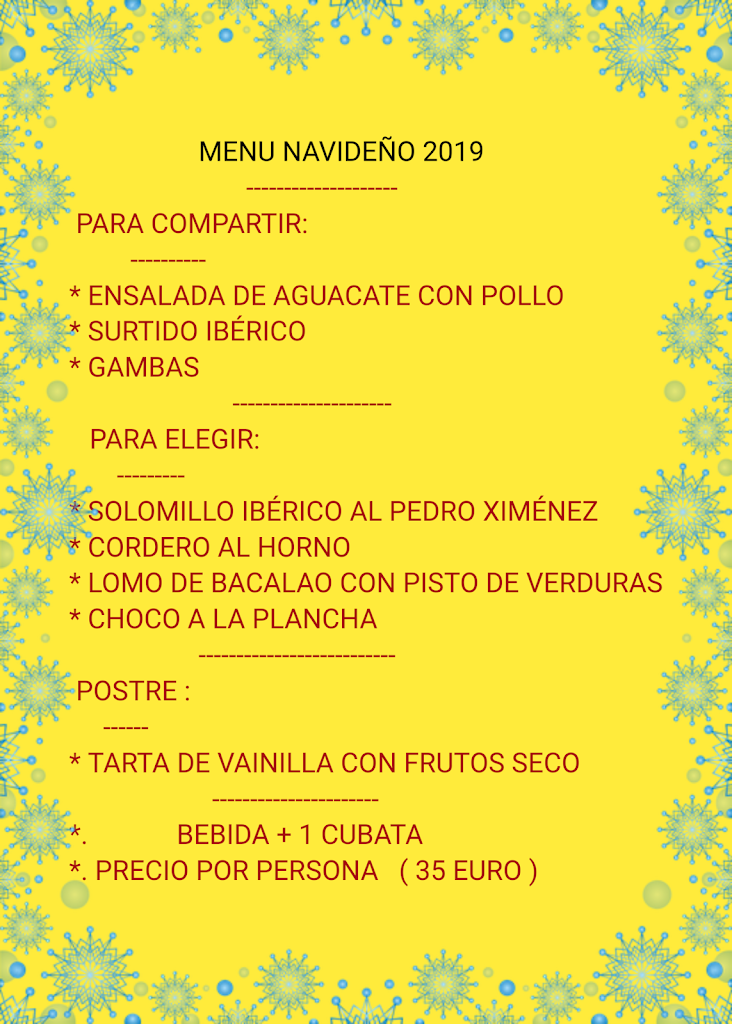 Tropical Tapas — Carta