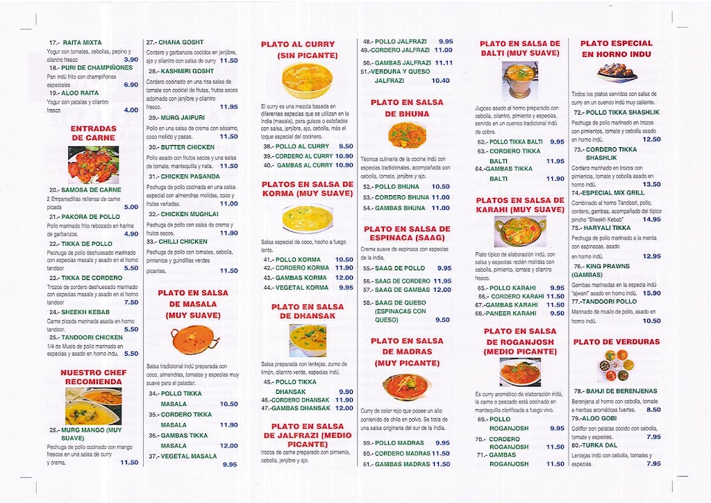 Taj Mahal San Fernando — Carta