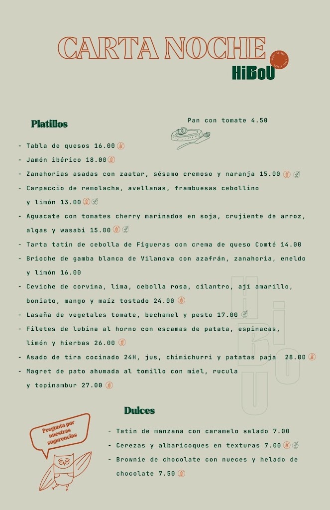 Hibou - Sitges — Carta