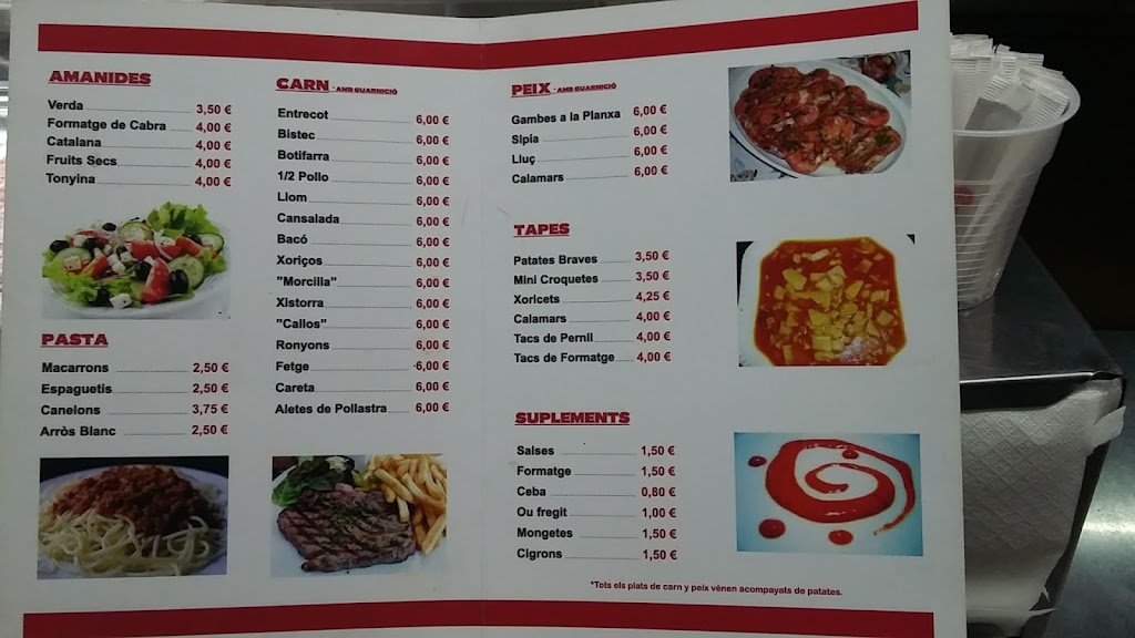 Restaurant i Cafeteria Els Molins — Carta