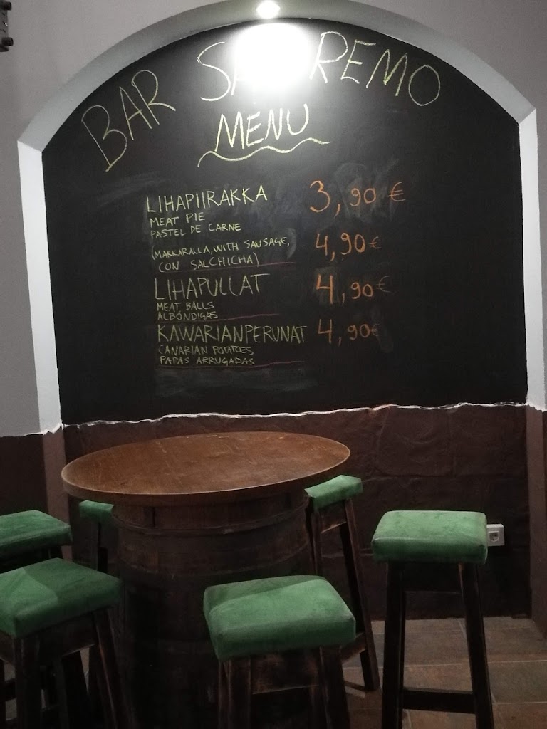 Bar San Remo — Carta
