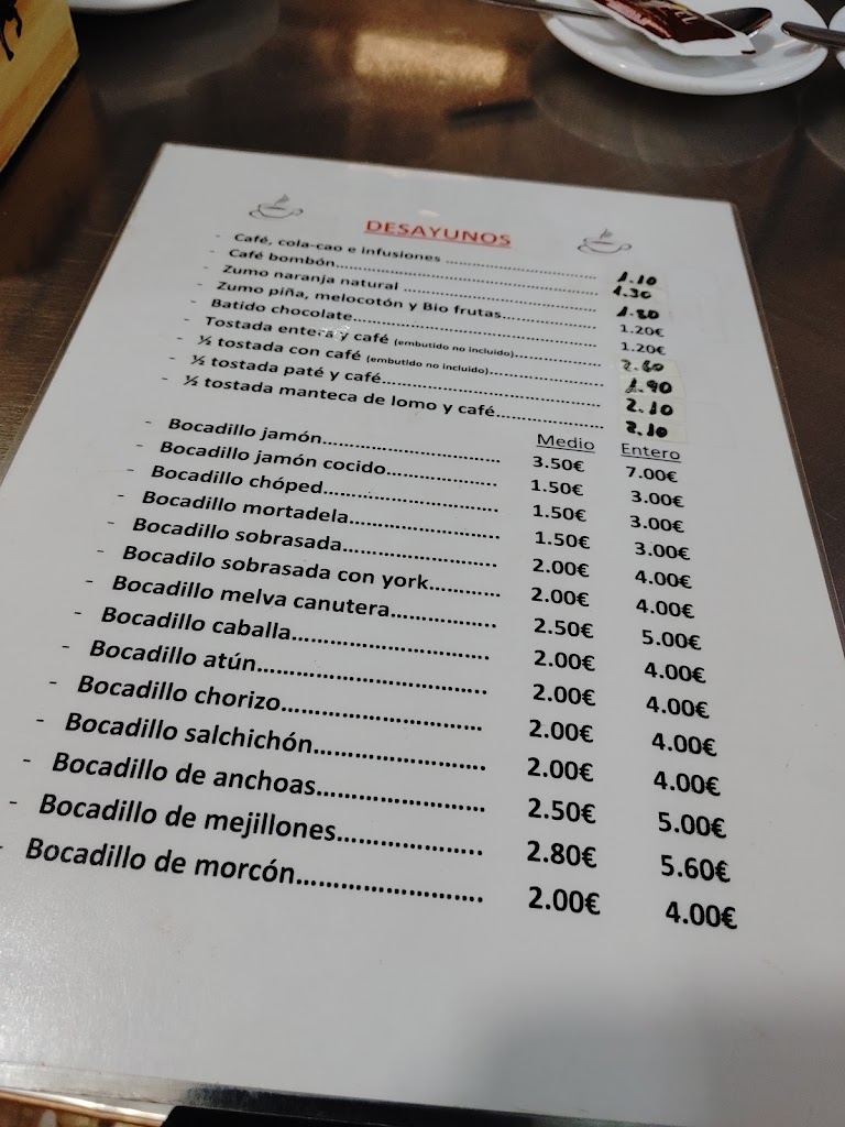 Casa Pepe Ramirez — Carta