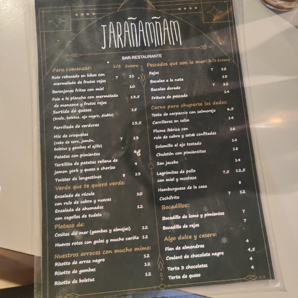 Restaurante Jarana — Carta