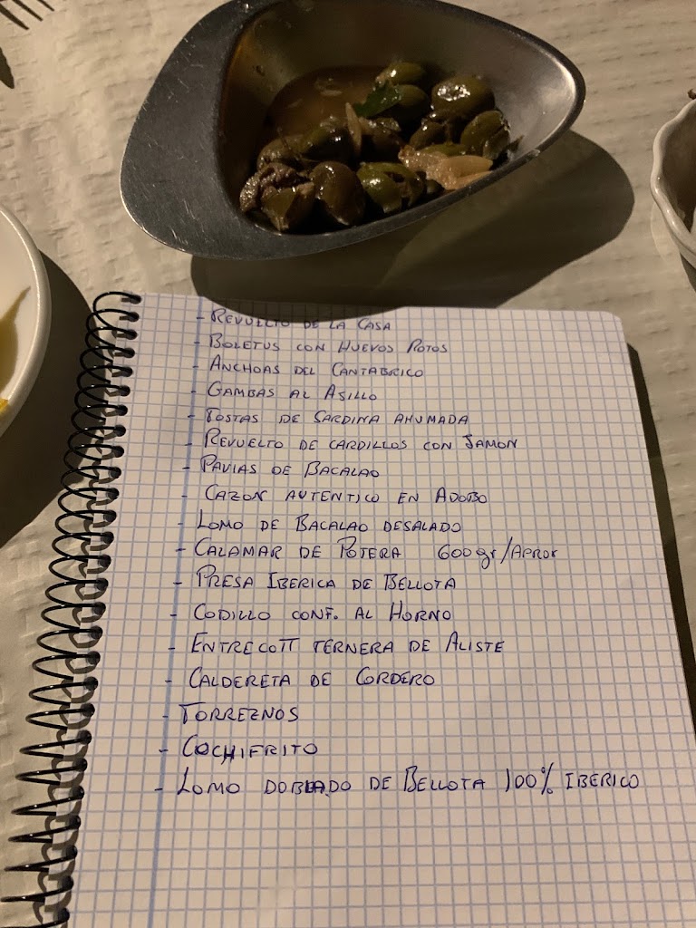 Restaurante Casa Antonio — Carta