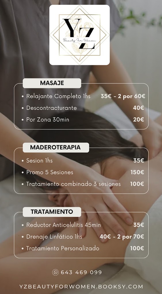 YZ Beauty for Women - Unas & Pestanas — Carta