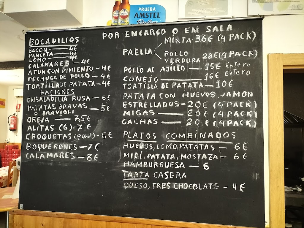 Bar Los Timbales Aranjuez — Carta