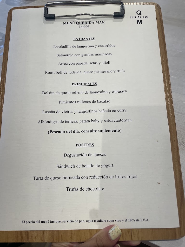Querida Mar — Carta