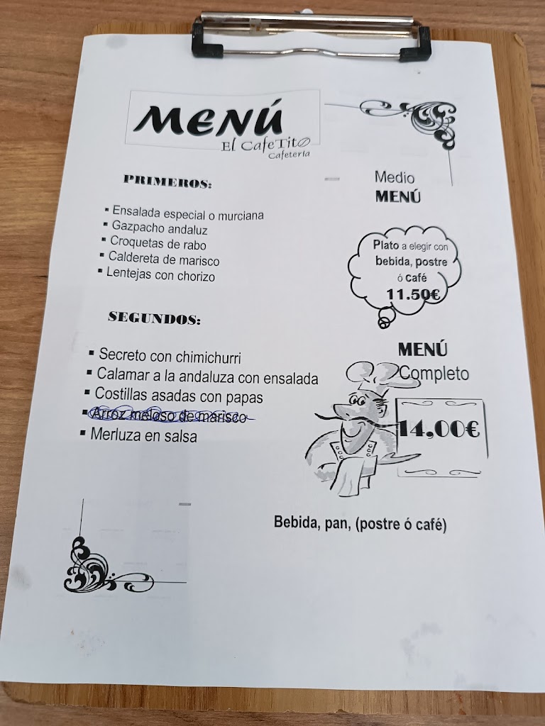 El Cafetito — Carta
