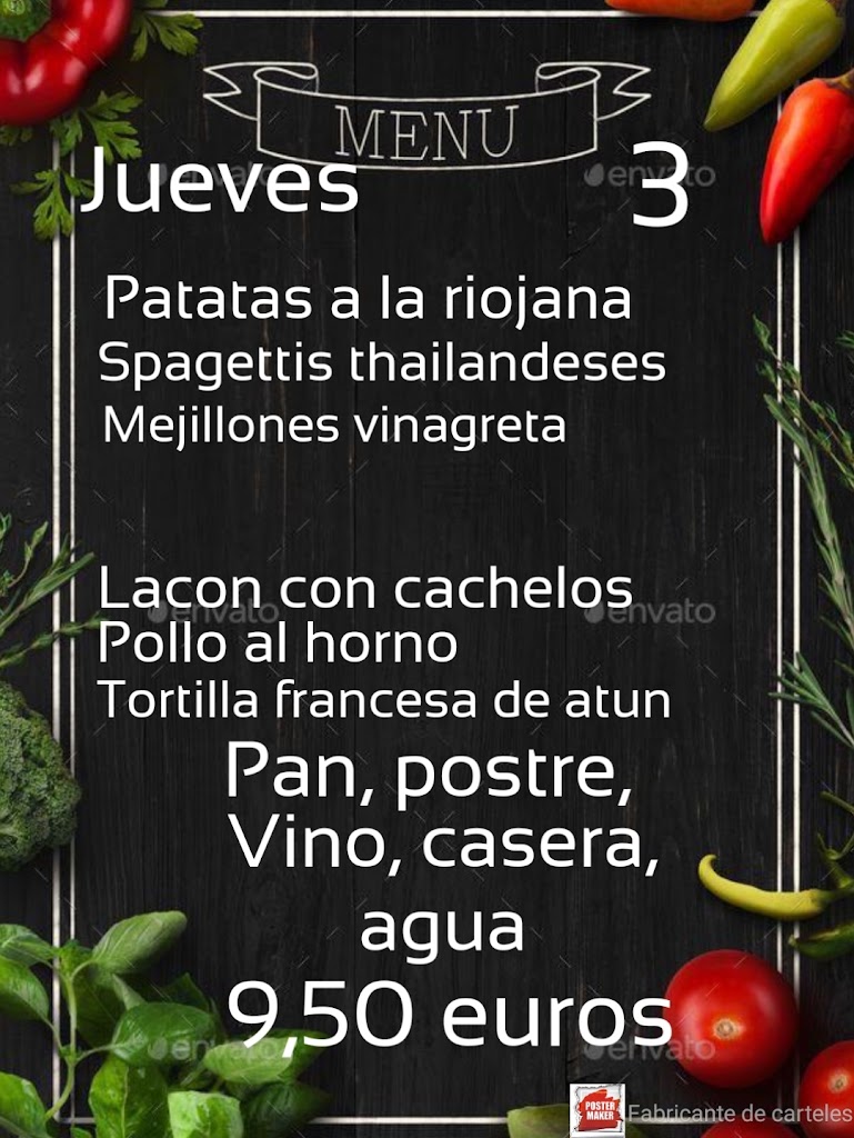 Asador el Llugar — Carta