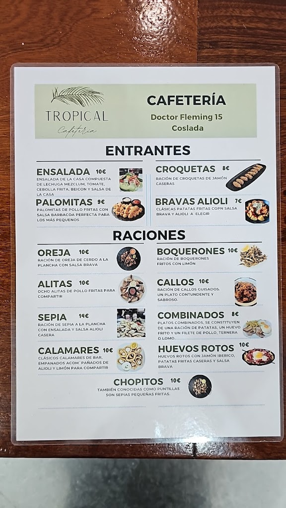 Cafeteria El Bocata — Carta