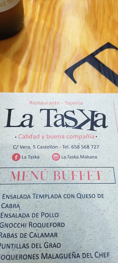 Tasca Ernesto - La Oficina — Carta