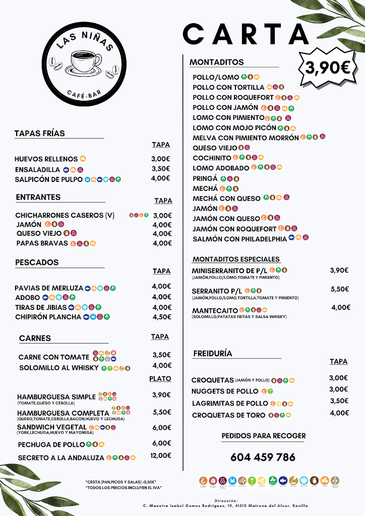 Bar "Las Ninas" — Carta