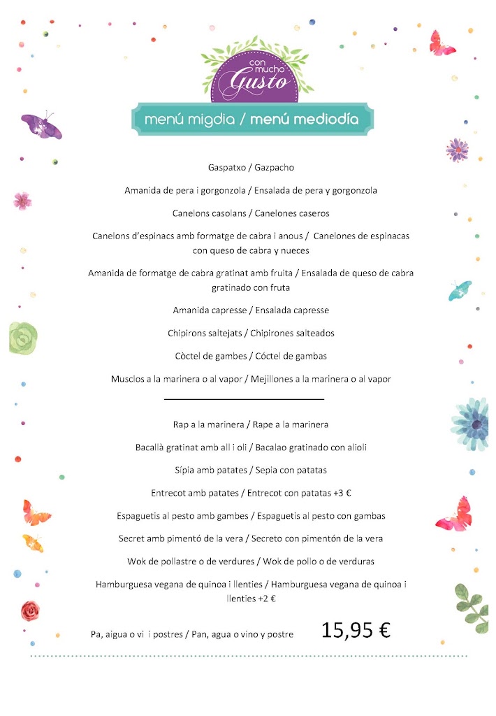 Gusto Blanes — Carta