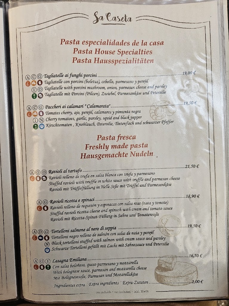 Sa Caseta — Carta