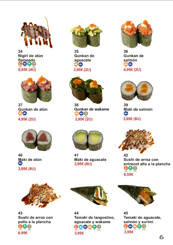 Makisu Sushi — Carta