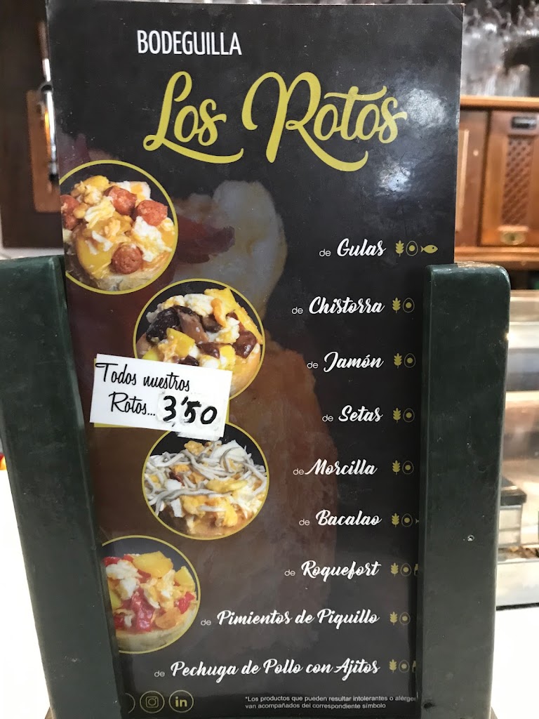 Bodeguilla Los Rotos — Carta