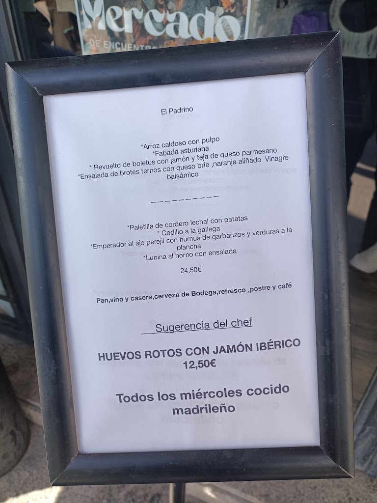 Restaurante El Padrino — Carta