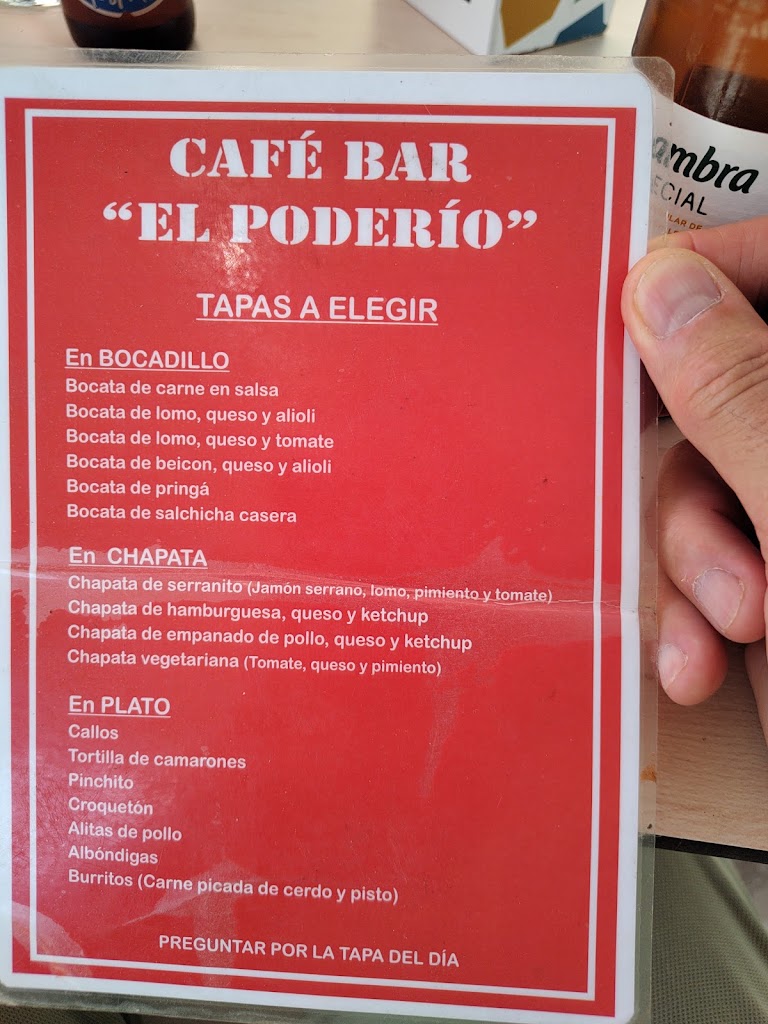 Bar el Poderio — Carta