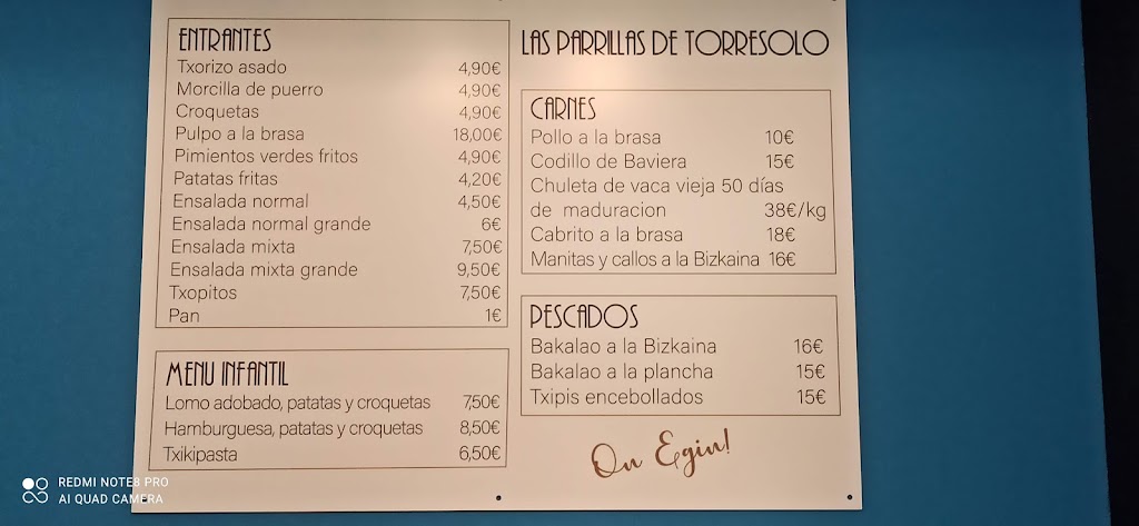 Las parrillas de Torresolo — Carta