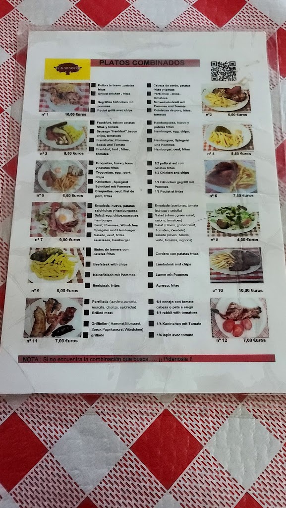 Restaurante El Garrofer — Carta