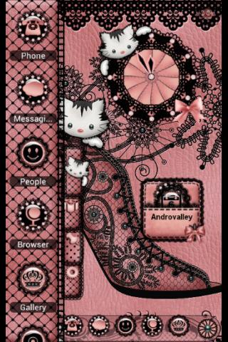 Android application TSF Shell Theme Glamour Kitty screenshort
