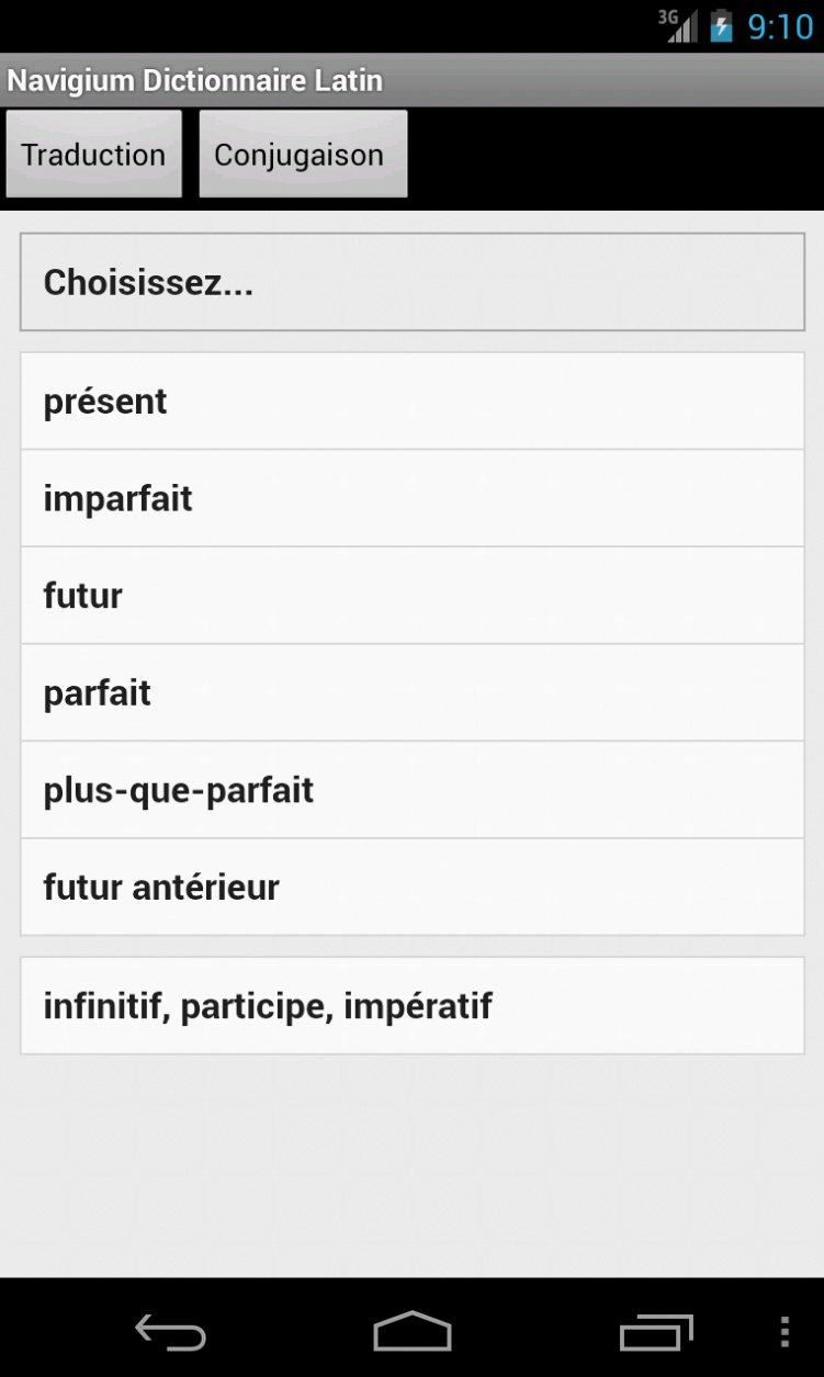 Dictionnaire Latin Screen 3