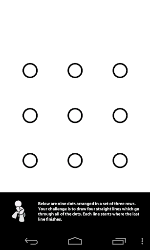 9 Dots brain challenge puzzle