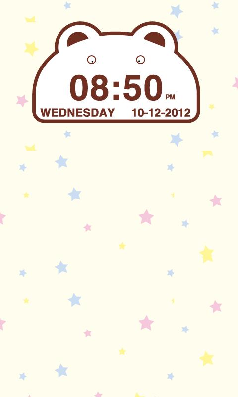 Cute Bear Clock Widget Screen 2