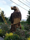 Wooden Eagle Sculpture