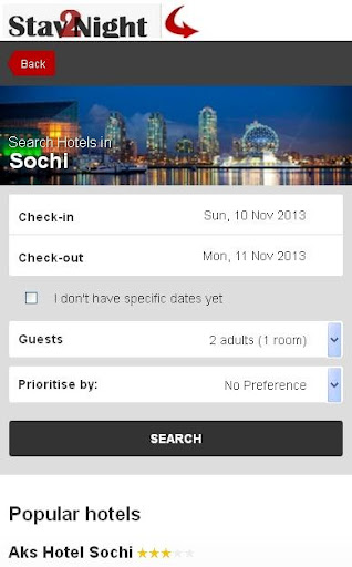 Sochi Hotel booking