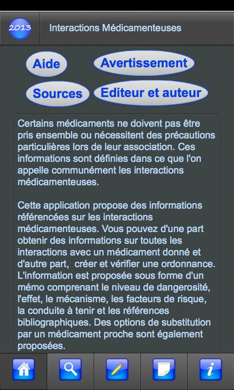 Android application Interactions Médicamenteuses screenshort