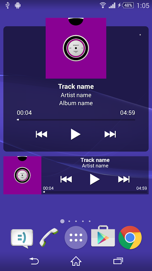 Android application Music Widget for WALKMAN™ screenshort