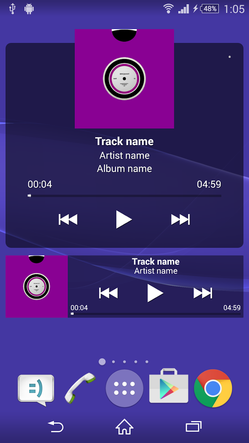 Music Widget for WALKMAN™ Screen 1