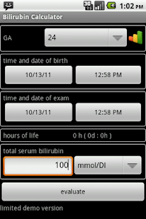 Jaundice bilirubin calc