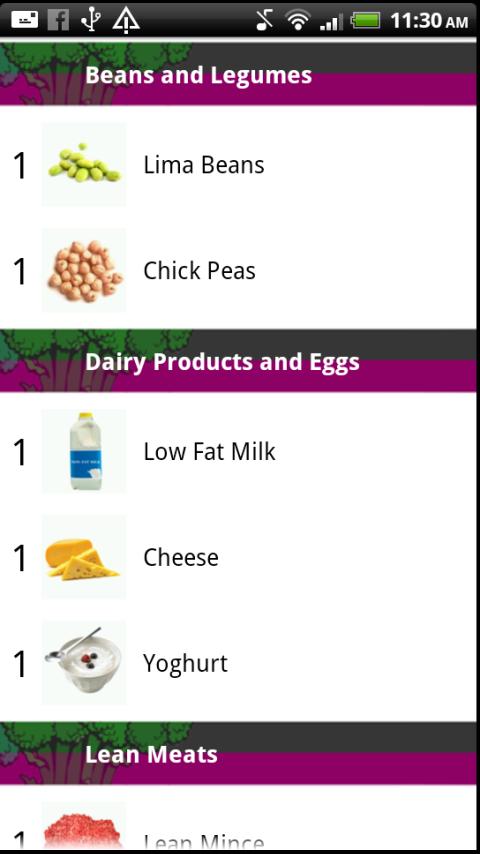 Super Foods Shopping List Screen 3