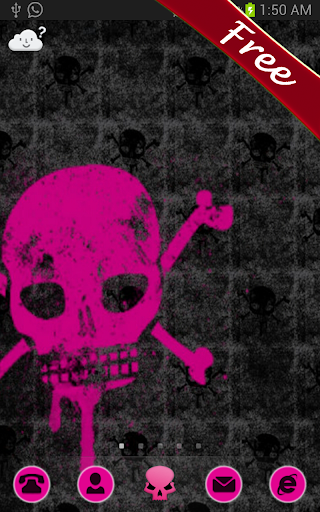 Pink Skull Go Launcher Theme