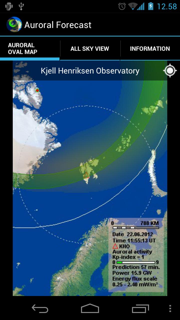 Auroral Forecast Screen 1