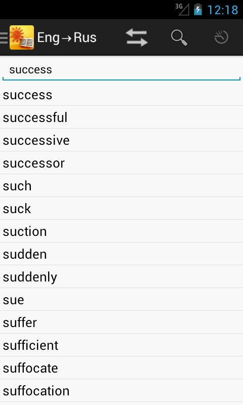 Android application English&lt;-&gt;Russian Dictionary screenshort
