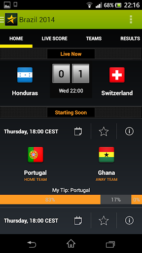 Live Scores Brazil 2014