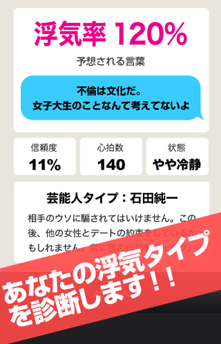 浮気チェッカー - 気になる浮気度を診断します Screen 3