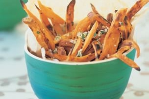 Sweet Frites with Garlic and Sea Salt