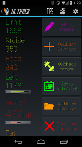 Ultrack: Fast Calorie Counter