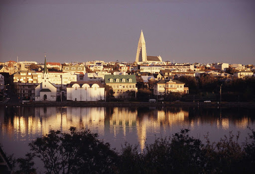The cityscape in Reykjavík, capital of Iceland.