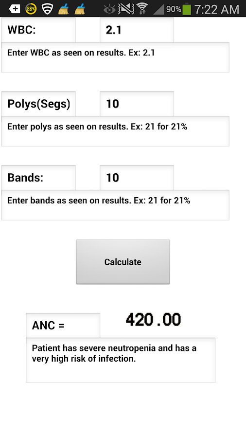 Anc Calculator Anc Calculation Anc Calculator Formula