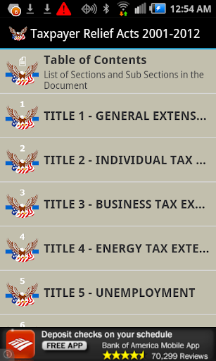 Taxpayer Relief Acts 2001-2012