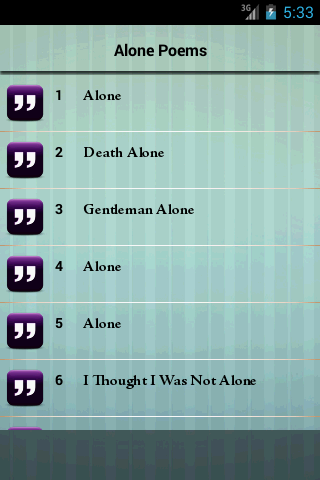 【免費書籍App】Alone Poems-APP點子