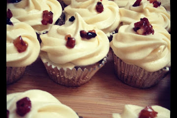 Banana Bread French Toast Cupcakes with Bourbon Candied Bacon